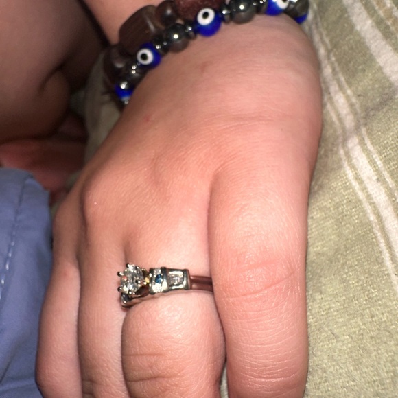 COPY - Engagement ring with wedding band ring guard, size 6. - Picture 11 of 13